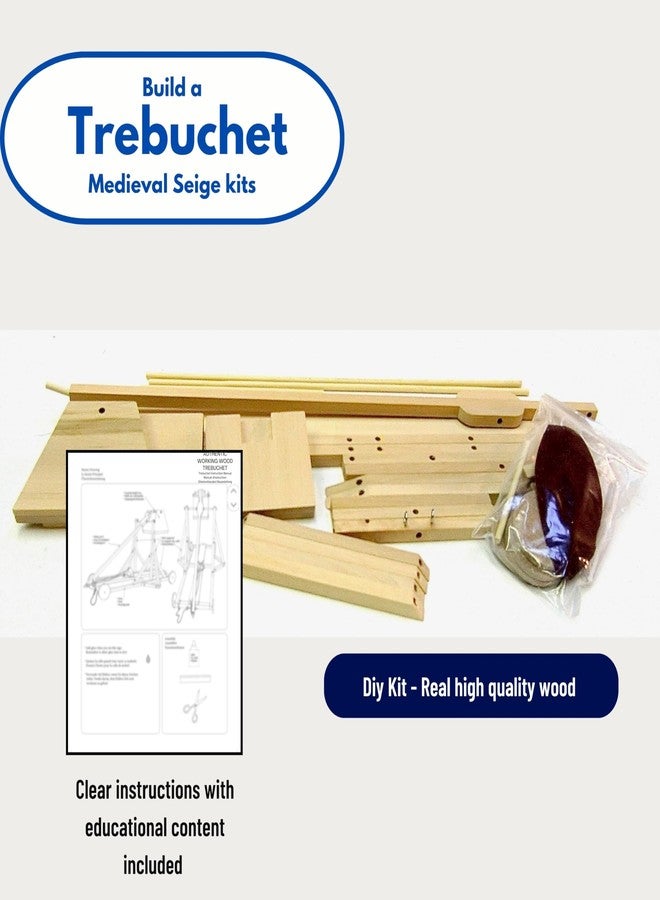 PATHFINDERS STEM Kit - Trebuchet Model | Wooden Craft Kit for Boys & Adults | Medieval Engineering Toy | 3D Puzzle & Science Project | Educational Learning Gift - Image 2