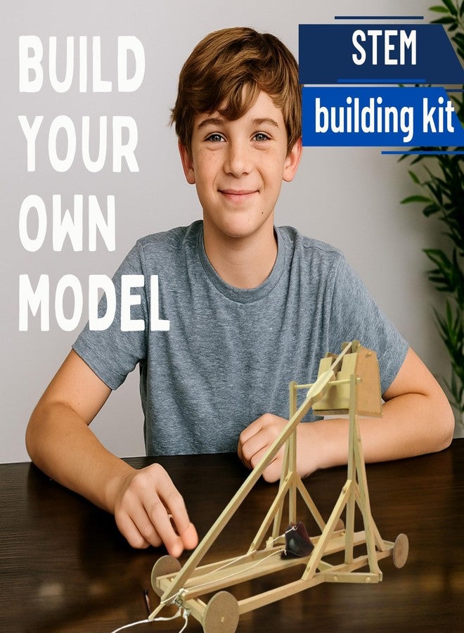 PATHFINDERS STEM Kit - Trebuchet Model | Wooden Craft Kit for Boys & Adults | Medieval Engineering Toy | 3D Puzzle & Science Project | Educational Learning Gift - Image 5