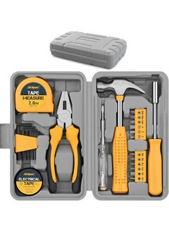 Hi-Spec Hi-Spec 24pc Yellow Household DIY Tool Set. Small Mini Tool Box Set of Starter Basic. Tools for Home & Office.  - Image 1