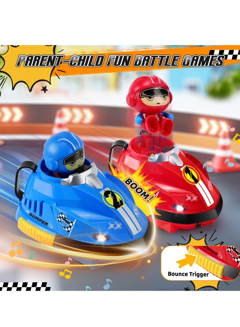 XiuWoo 2 Pack Remote Control Bumper Cars Toys, RC Cartoon Car Toys with Light and Music for Toddlers, Rechargeable Battery, Birthday Gift for 3-8 Year Old Boys Girls  - Image 4