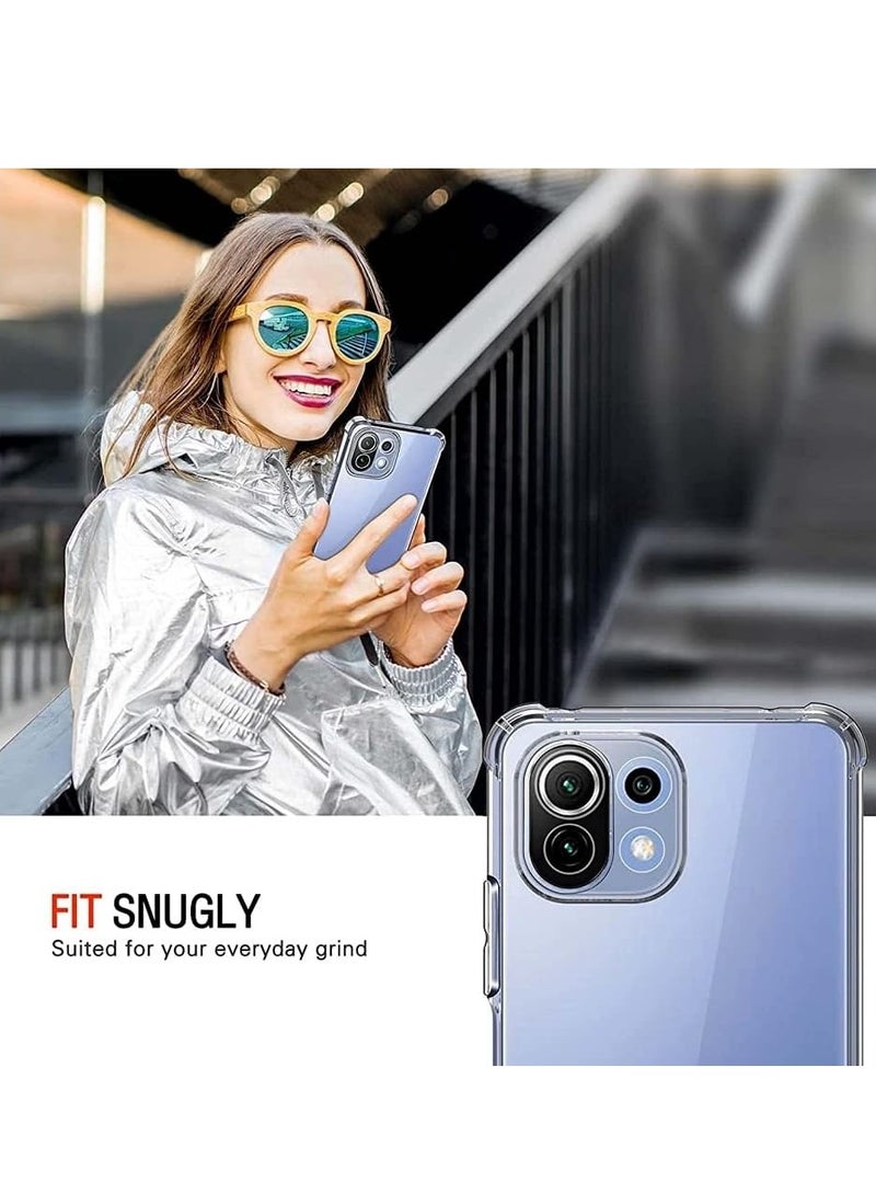 Compatible with for Xiaomi Mi 11 Lite 5G Case Crystal Clear Anti Scratch Shock Absorption Cover Case Hd Clear Tpu Precise Cutouts and Slim Fit Transparent Cover 6.55 inch - Image 2