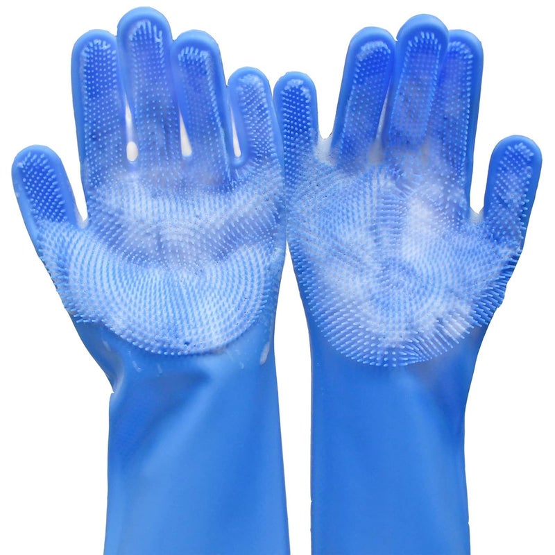 Wegopro Pet Grooming Gloves Dog Bathing Gloves With HighDensity Teeth Heat Resistant Silicone Cat Washing Shampoo Gloves Bathing And Massaging For Dogs And Cats MULTI COLOUR