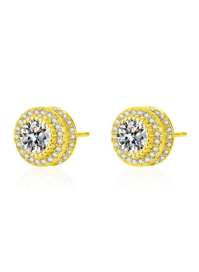 KUYING Temperament Inlaid Gemstone Earrings With Hooks And Studs 