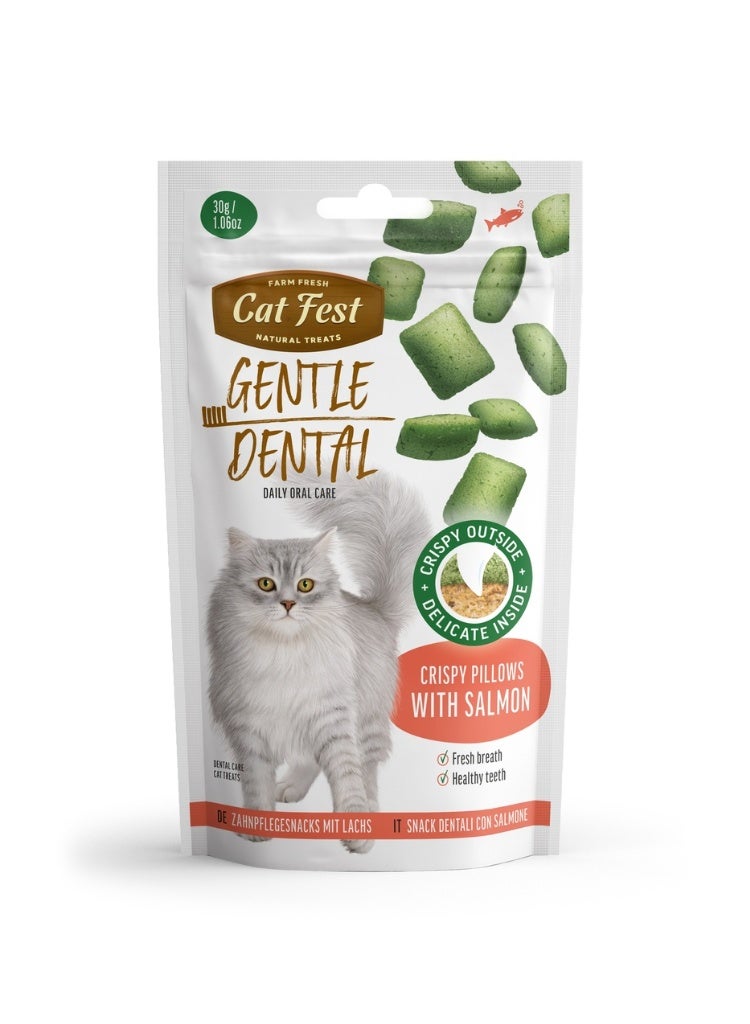 Cat Fest Dental Treats For Cats -Crispy Pillows -Salmon 30g