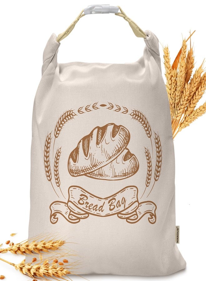 NIKKOUR Large Linen Beeswax Bread Bags Sourdough Bread Bags Reusable Double-Lock Freezer Baking Container Gift Giving for Homemade,Loaf,Sourdough,Food Storage (Plain Colour 1 PCS) - Image 1