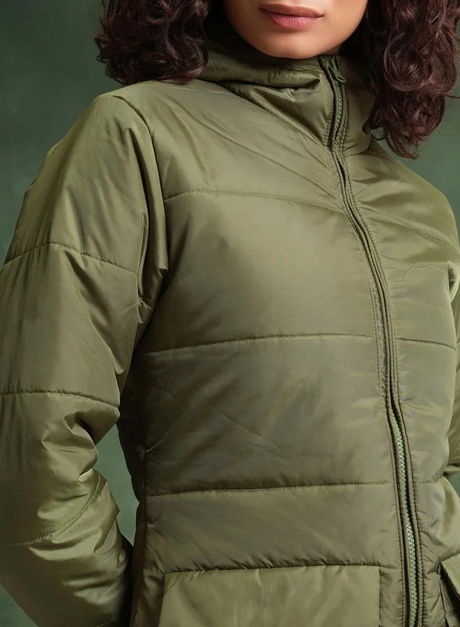 Tokyo Talkies Tokyo Talkies Hooded Longline Padded Jacket