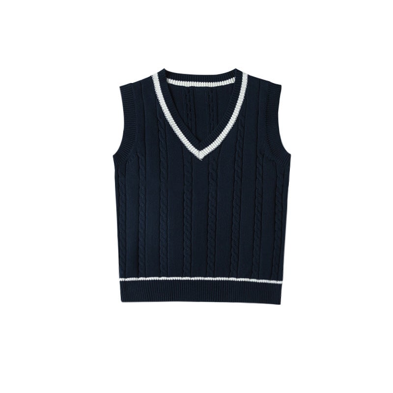 Women's V-Neck Cable Knit Vest - Image 4
