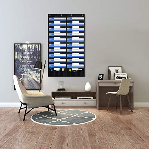 Eamay Hanging File Folder Organizer Wall Mounted - 20 Pockets and 6 Learning Tool Wall File Folders, Office Supplies File Document Organizer Holder Pocket Chart for Offices, Classroom or Home - Image 3