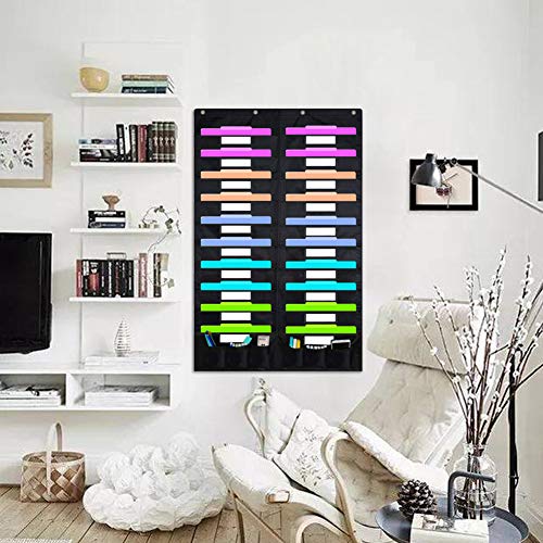 Eamay Hanging File Folder Organizer Wall Mounted - 20 Pockets and 6 Learning Tool Wall File Folders, Office Supplies File Document Organizer Holder Pocket Chart for Offices, Classroom or Home - Image 2