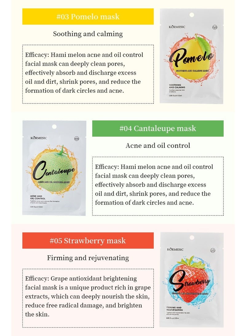 Kormesic قناع مشرق وترطيب الفراولة 25 مل-5 عبوات - Image 2