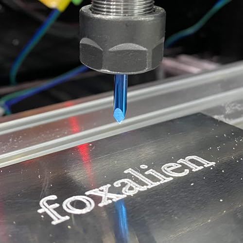 FoxAlien 20/30/45/60/90deg 0.1mm Triangular CNC Router Bits Set, 1/8" Shank Engraving Carving V-Bit with Nano Blue Coating Sharp Pyramid Bits for Acrylic Wood MDF Aluminum Lettering Sign Making - Image 4