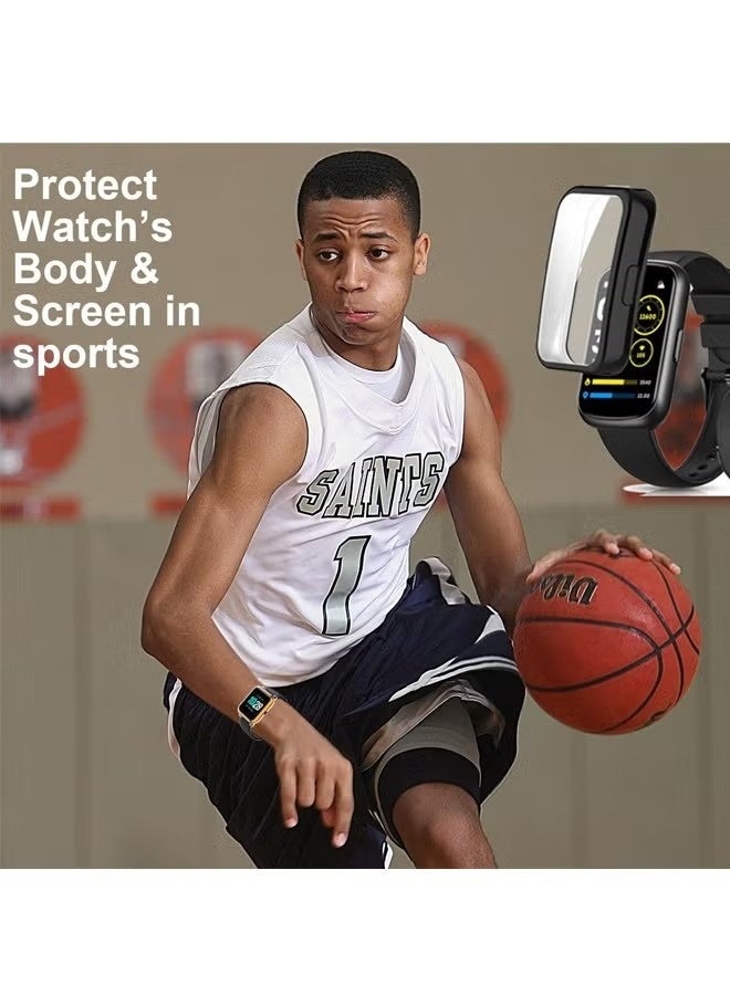 Ful Case Protector Compatible with Huawei Band 8 | Band 9 | Band 10 Watch, Full TPU case protector with TPU screen coverage (Black) - Image 4