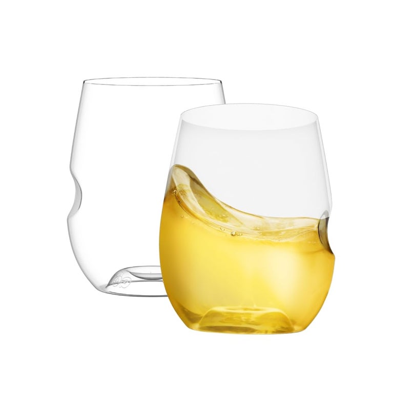 govino The original shatterproof wine glass  reusable dishwasher safe BPAfree durable crystal clear stemless white wine glasses for indoor outdoor and everyday use  12 oz Each  Set of 2