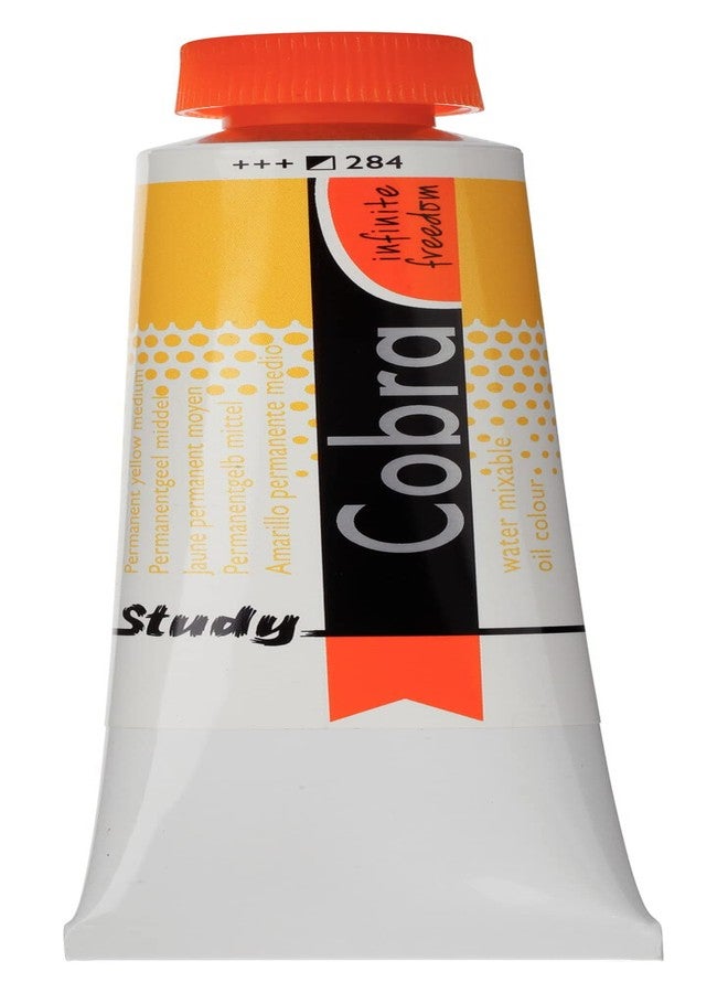 Talens Cobra Study Water Mixable Oil Colour - Permanent Yellow Medium 40ml Tube - Image 1