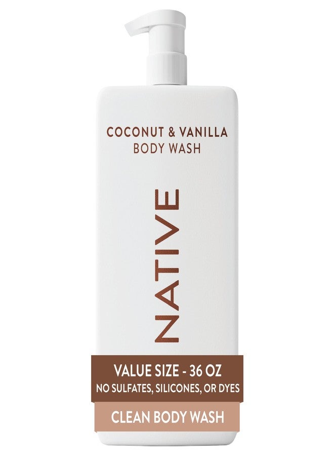 Native Body Wash for Women & Men, Coconut & Vanilla, 36 oz Pump Bottle, Sulfate-Free & Gentle - Image 1