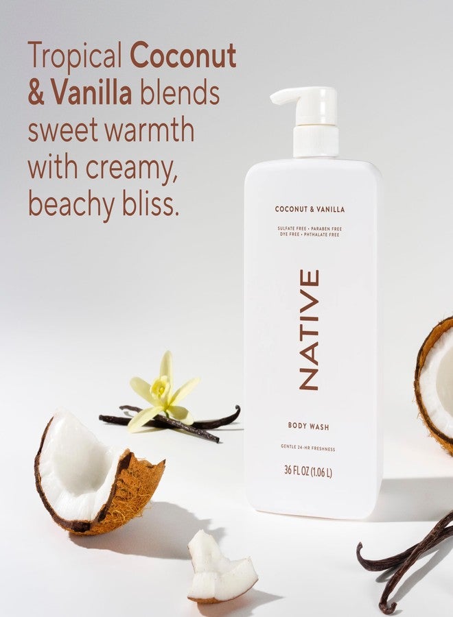 Native Body Wash for Women & Men, Coconut & Vanilla, 36 oz Pump Bottle, Sulfate-Free & Gentle - Image 5