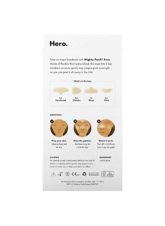 Hero Cosmetics Hero Cosmetics, Mighty Patch® Face, Oily, Combination Skin, 5 Hydrocolloid Patches  - Image 2