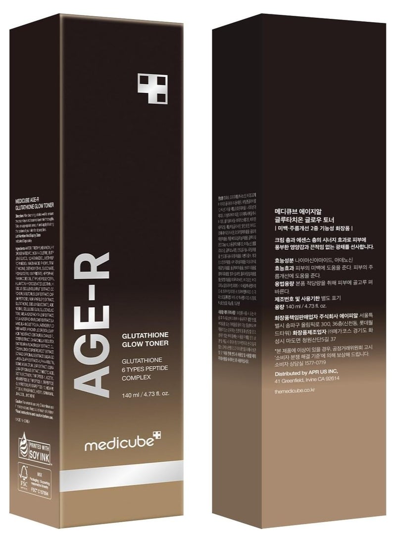 Medicube medicube Age-R Glutathione Glow Milky Toner, Low-Irritation Double Layer Toner for Glass Glow Skin with Peptide, Even Skin Tone, Radiance, Hydration, Korean Skincare 140ml/ 4.73 Fl Oz  - Image 5