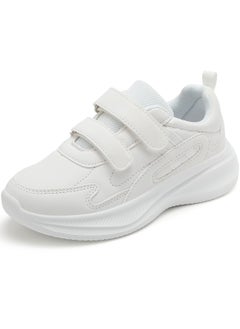 Sky View Boys Girls Sneakers Hook and Loop Kids Sports Shoes Unisex Lightweight Breathable Athletic Running Tennis Fitness School Shoes for Toddler/Little Kid/Big Kid White  - Image 1
