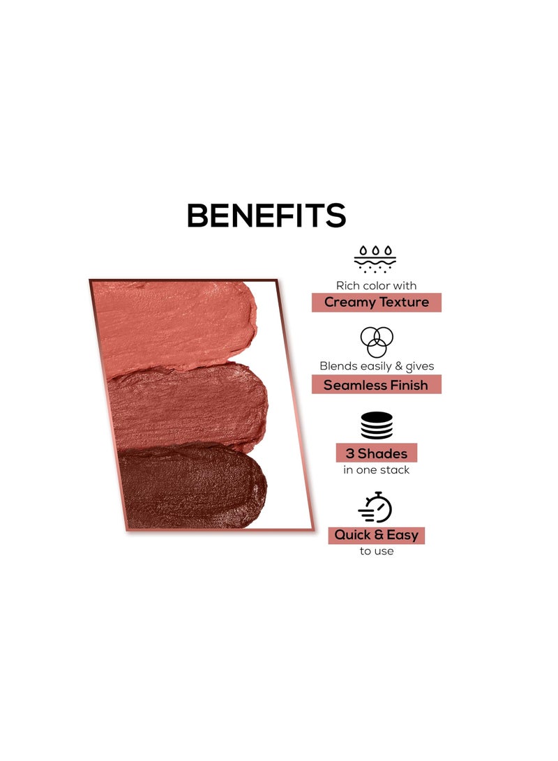 RENEE Glam Stack Lip Cheek Tint 3 Shades in 1 Rich Creamy Natural Seamless Finish Smooth Blendable Formula - Image 2