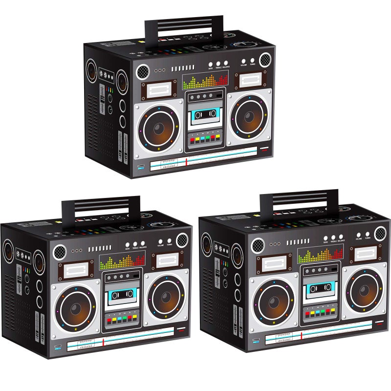 Sumind Novelty Boom Favor Boxes 80s Boombox Decorations 1980s Theme Decorations Boom Box Party Favors Hip Hop Party Prop Radio Decor for Retro Hip Hop Theme Party3 Pieces - Image 3