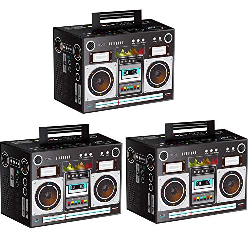 Sumind Novelty Boom Favor Boxes 80s Boombox Decorations 1980s Theme Decorations Boom Box Party Favors Hip Hop Party Prop Radio Decor for Retro Hip Hop Theme Party3 Pieces - Image 1