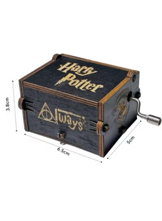 fantasize Wood Music Boxes,Laser Engraved Vintage Wooden Sunshine Musical Box Gifts for Birthday Valentine's Day (Harry Potter Hand Crank Music Box) - Image 5