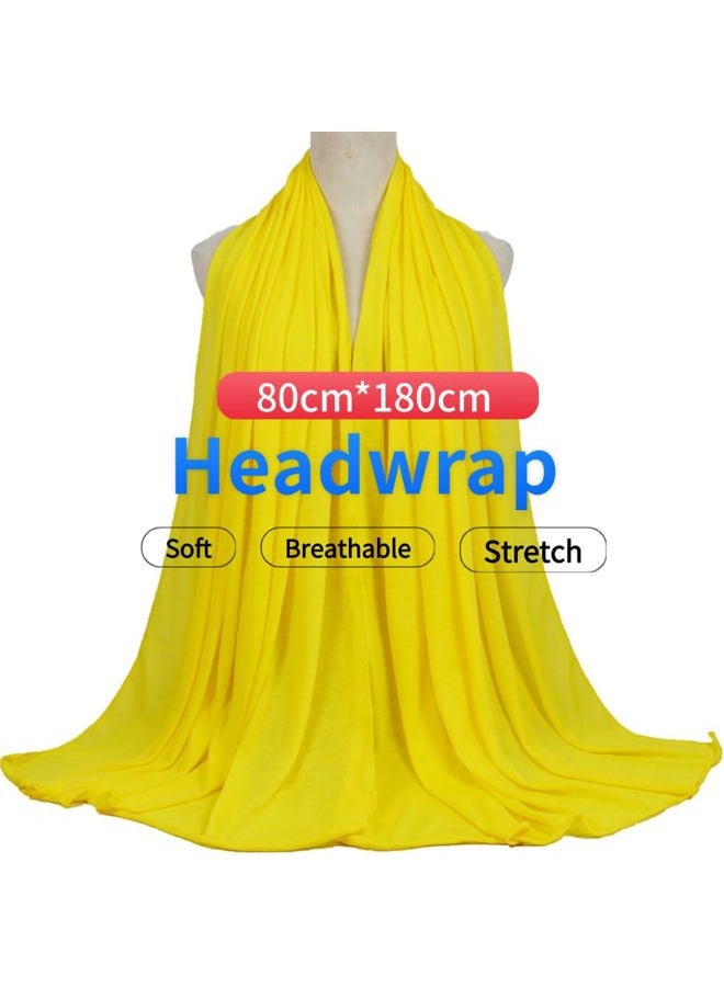 Harewom Hair Headwrap Scarf,African Women' Soft Long Scarf Shawl Hair Bohemian Headwrap Stretch Headbands Tie Yellow - Image 2