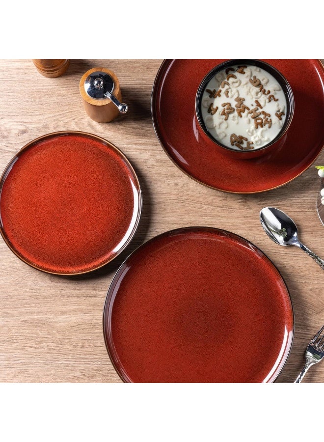 LERATIO Ceramic Dinnerware Sets for 4 - 12 Pieces Porcelain Plates and Bowls Set - Image 4