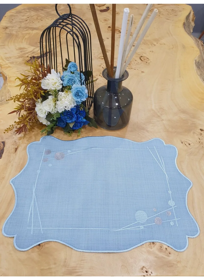 Tanem Home Modern Pattern Embroidered Imported Linen Placemat Plate Coaster 1 Piece