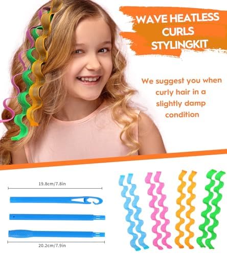 Yevyo 30 Pcs Heatless Hair Curlers Wave Curls Styling Kit With 2 Pcs Styling Hooks  No Heat Hair Curlers Heatless Wave Curlers For Women Girls Long Medium Short Hair (6 Colors  45 Cm/17.71 Inch) - Image 5