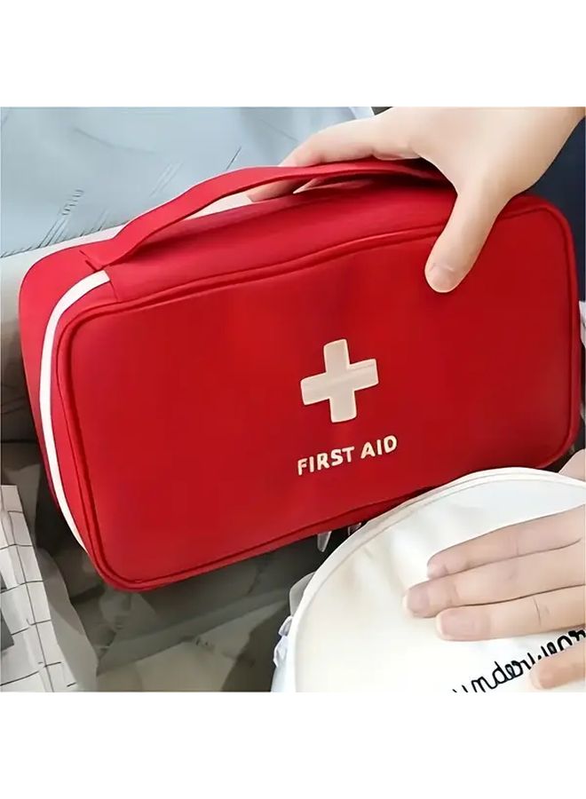 Red Oxford Cloth Portable Emergency Survival Bag Empty Medicine Storage Pouch for Travel Outdoor Sport Camping Hand Washable - Image 5