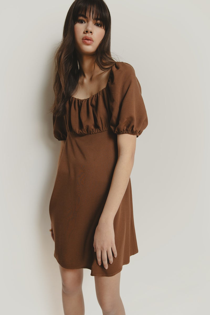 DeFacto Woman A Cut Square Neck Linen Midi Dress  - Image 1