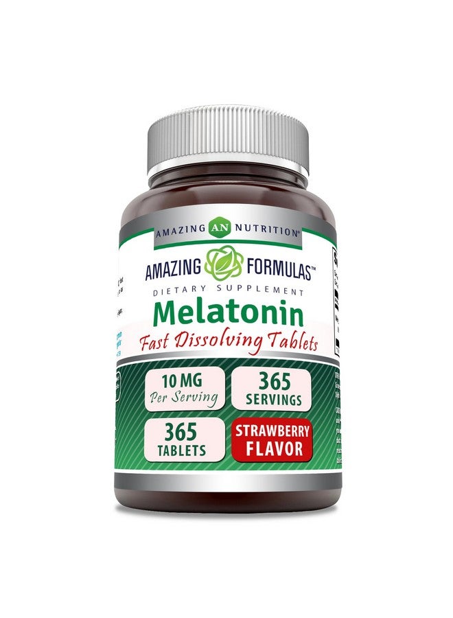 Amazing Nutrition Amazing Formulas Melatonin Fast Dissolve 10 Mg Tablets | Non-GMO | Gluten Free | Made in USA (365 Count | Strawberry) - Image 1