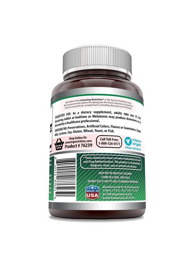 Amazing Nutrition Amazing Formulas Melatonin Fast Dissolve 10 Mg Tablets | Non-GMO | Gluten Free | Made in USA (365 Count | Strawberry) - Image 3