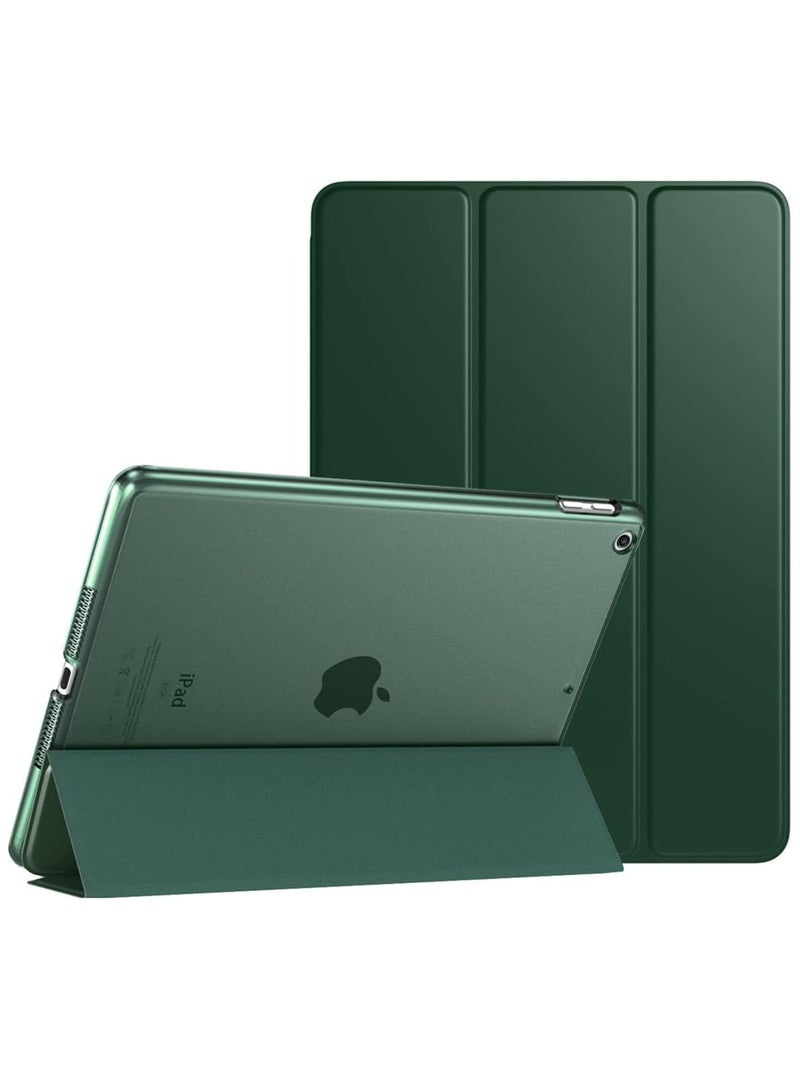 ELTRAZONE iPad 10.2 Case - Compatible with 9th Generation (2021), 8th Generation (2020), 7th Generation (2019) - Slim Translucent Hard PC Protective Smart Cover with Stand - Dark Green - Image 1