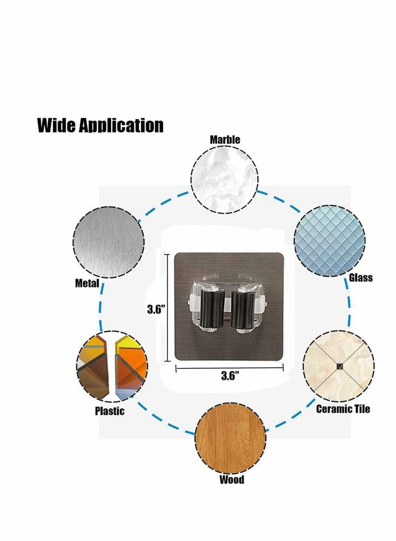 KASTWAVE حامل مكنسة، مجموعة 8 قطع من FuYamp مشابك مثبتة على الجدار لحمل المكنسة خزانة تخزين مكنسة أدوات تنظيم لواجهة المطبخ والحديقة... - Image 2