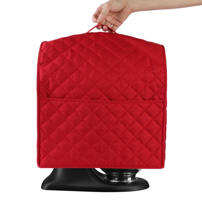 Zbeiur Stand Mixer Cover compatible with Kitchenaid Mixer Fits All Tilt Head  Bowl Lift Models with 3 Organizer Bag for Accessories Red For Tilt Head 455 Quart 