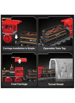 mould king 12030 Train Building  Toy ,Steam Locomotive Building Blocks Set, Remote Control Train with Motors and Tracks,toys-and-games/building-toys，children's toys (977 PCS)  - Image 5