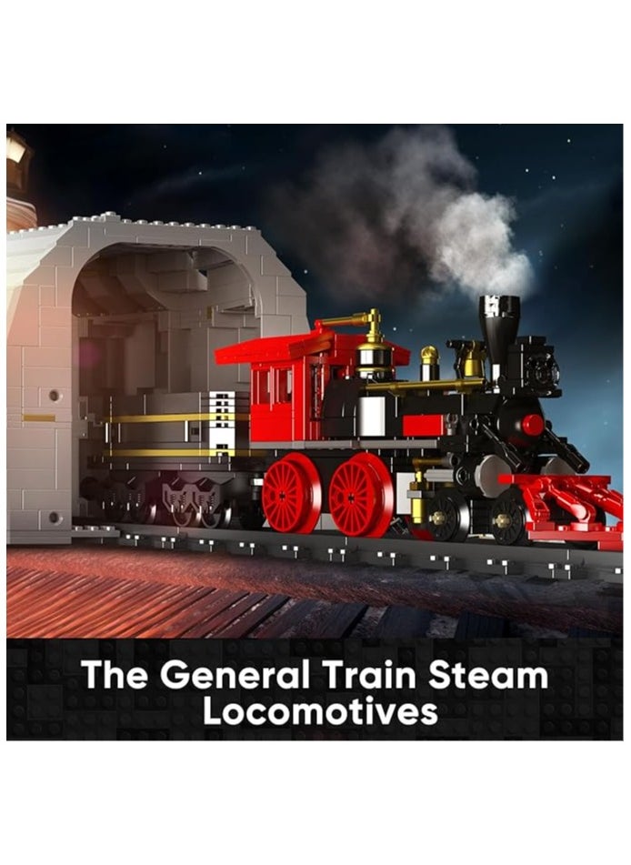 mould king - 12030 Train Building  Toy ,Steam Locomotive Building Blocks Set, Remote Control Train with Motors and Tracks,building-toys，Suitable for boys、 girls and adultsBirthday、 Children's Day、 New Year gifts (977 PCS) - Image 1
