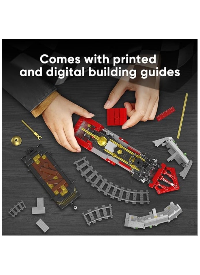 mould king - 12030 Train Building  Toy ,Steam Locomotive Building Blocks Set, Remote Control Train with Motors and Tracks,building-toys，Suitable for boys、 girls and adultsBirthday、 Children's Day、 New Year gifts (977 PCS) - Image 1