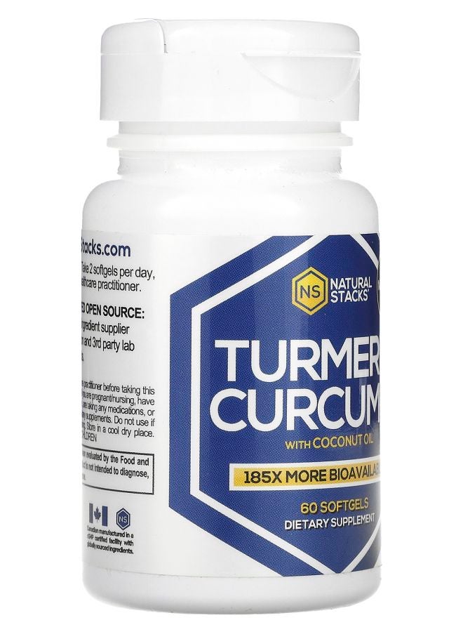 Natural Stacks Turmeric Curcumin with Coconut Oil 60 Softgels - Image 2
