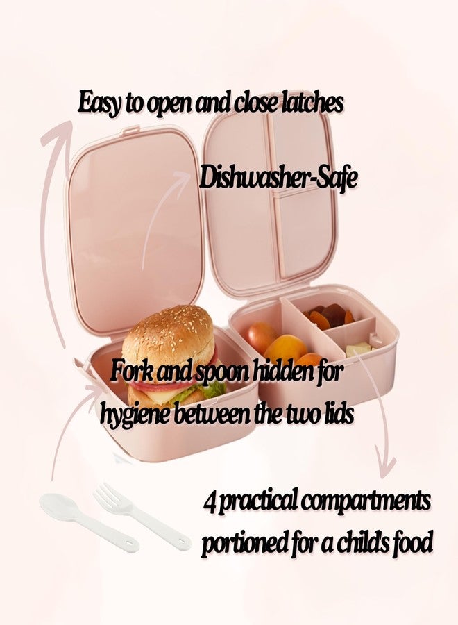 HEFA Lunch Box for Kids, All-in-One Foldable Lunch Box, Bento Box for Girls, Spoon and Fork included, Sandwich Containers (PrincessPink) - Image 5