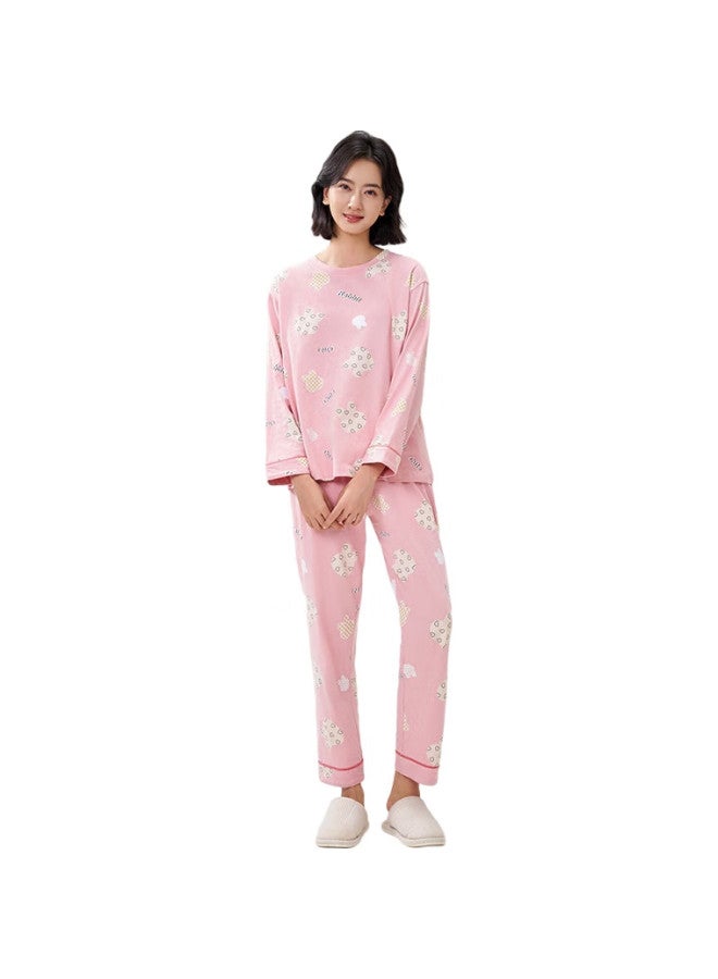 THREEGUN [Zhimeng Series] Spring And Summer Women'S Pajamas, Pure Cotton, Anti-Mite, 100% Cotton, Long Sleeve, Round Neck, Pullover, Casual - Image 2