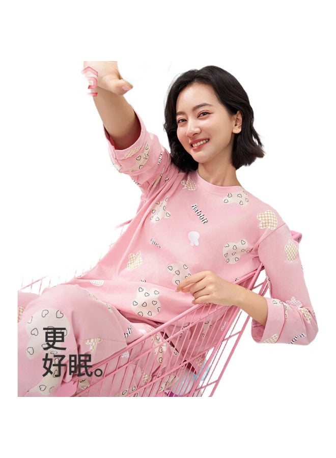 THREEGUN [Zhimeng Series] Spring And Summer Women'S Pajamas, Pure Cotton, Anti-Mite, 100% Cotton, Long Sleeve, Round Neck, Pullover, Casual - Image 1