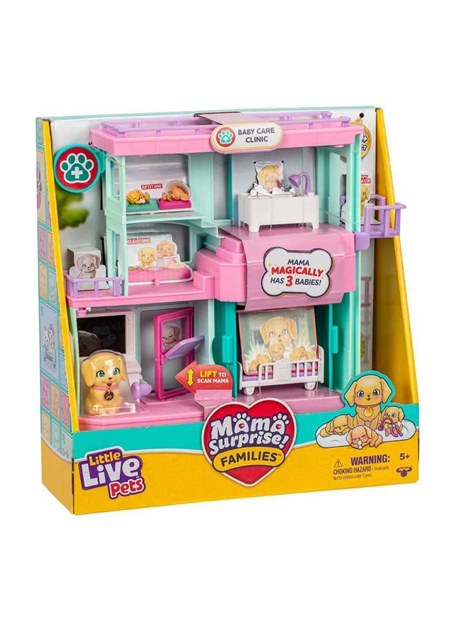 LITTLE LIVE PETS مجموعة ألعاب عيادة رعاية الأطفال مفاجأة ماما من ليتل لايف بيتس (24.6 سم) - Image 1