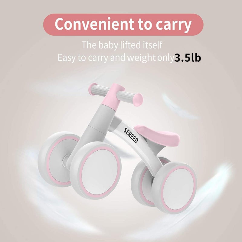 SEREED Baby Balance Bike Toys for 1 Year Old Girl Gifts, Baby Walker, One Year Old Girl Birthday Gifts, 12-24 Months Toddler Balance Bike, First Birthday Gifts - Image 3