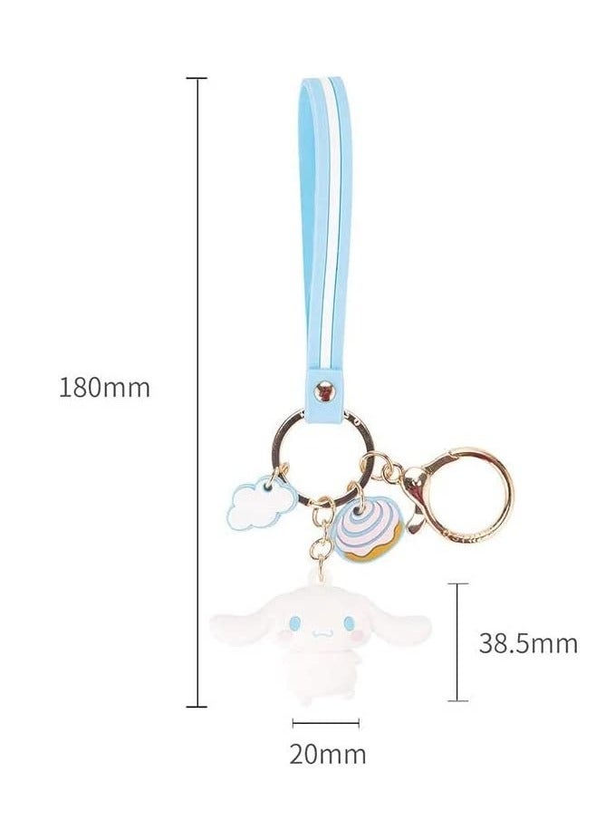 Excefore Cartoon Keychain Premium Cute Kawaii Accessories Anime Keyring, Key Purse Handbag Charms Pendant Cute Car Key Chain Creative Gift for Women, Blue - Image 3