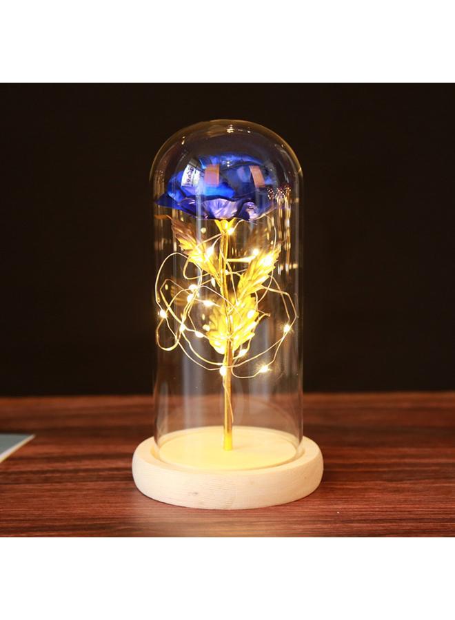 Bluejw Eternal Flower Glass Cover Simulation Rose Flower Ornaments Night Light Creative Christmas Valentine's Day Tanabata Festival Creative Gift - Image 1