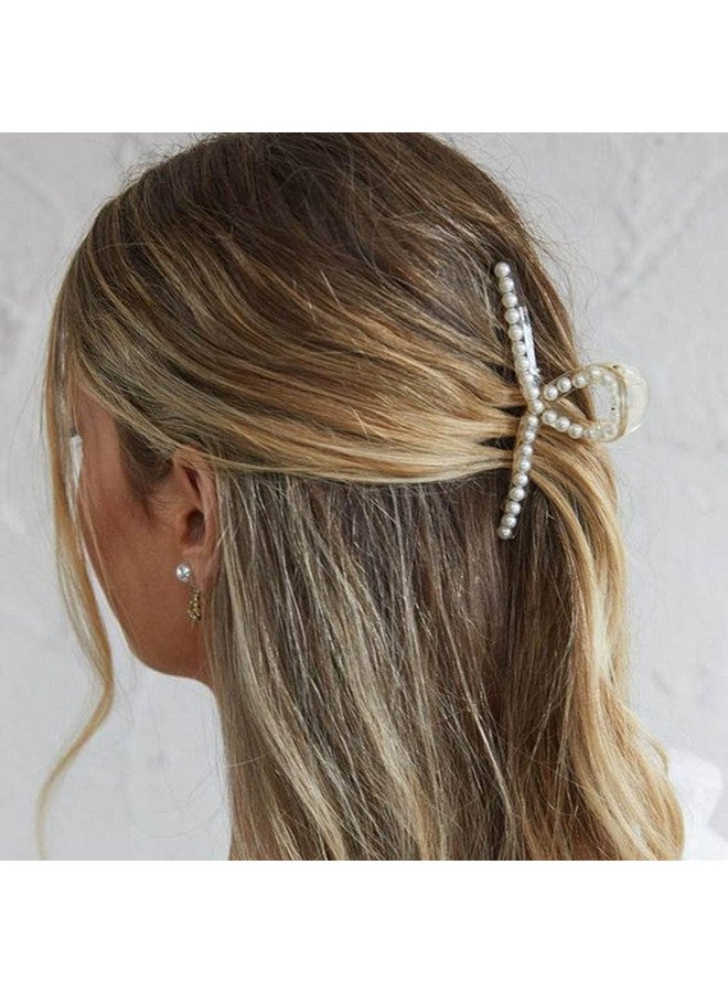 AUTOWRAP Pearl Hair Claw Clips, 3 Pcs Non Slip Hair Catch Jaw Barrette Hair Clamps, Fashion Styling Plastics Hair Grips Strong Hold Hair Accessories for Women Girls - Image 4